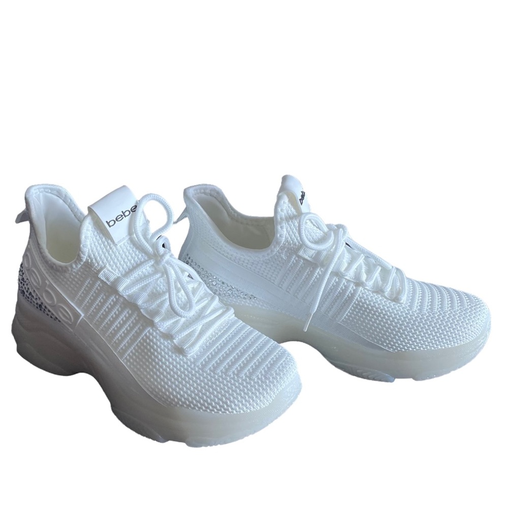 bebe Women's Analia Sneakers Full White.
